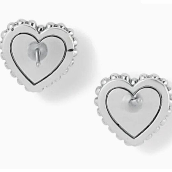 Gold and Silver Heart Earrings - Picture 3 of 3